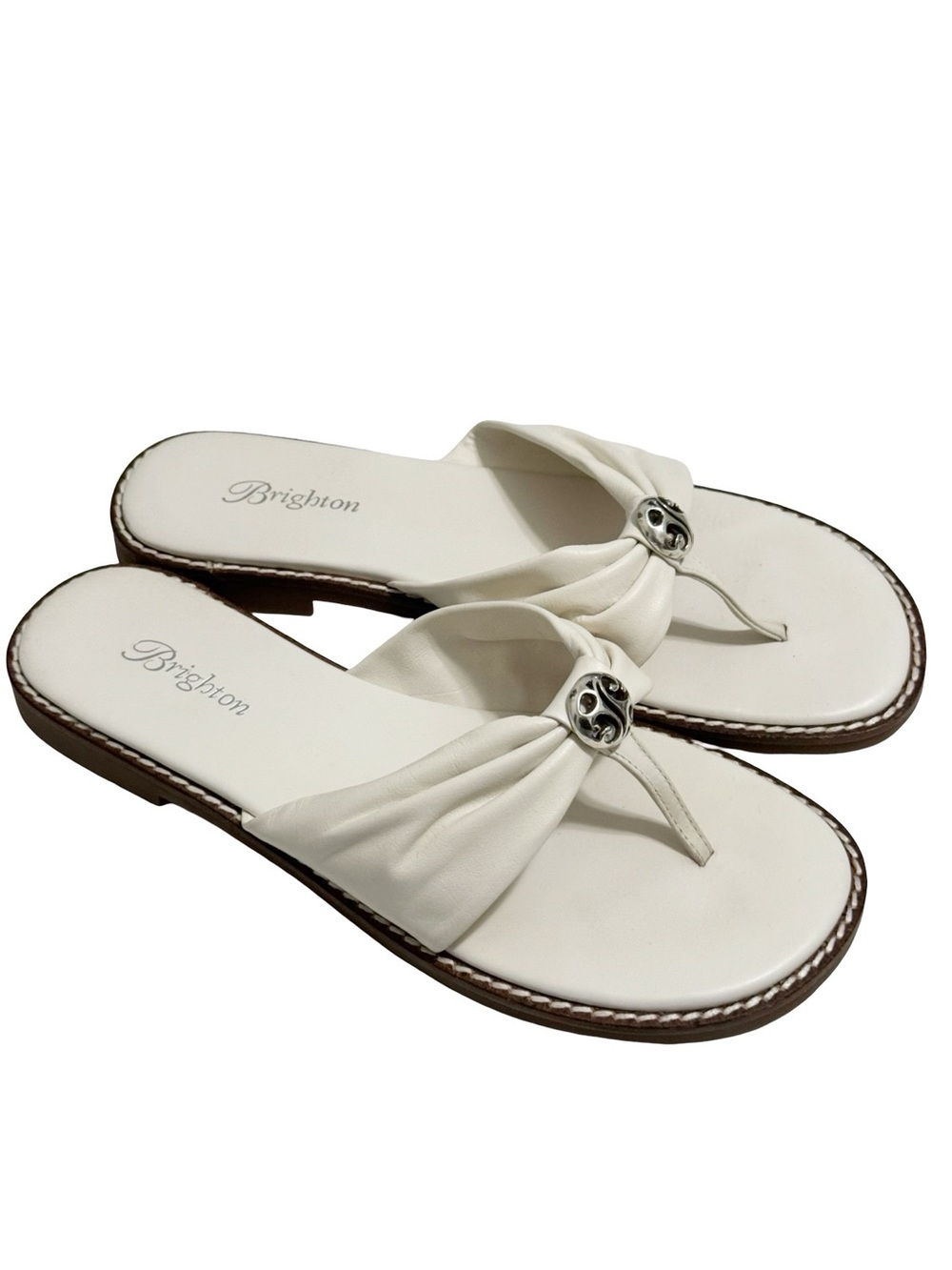 Brighton Obsess Thong White Sandal 8.5